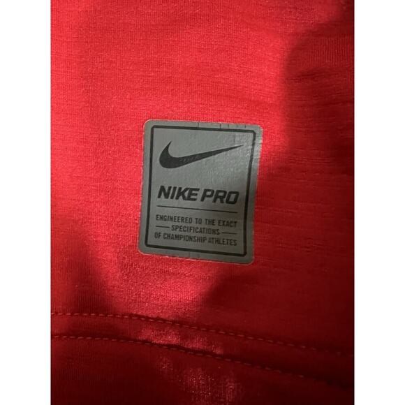 Nike Pro Dri-Fit Compression Women’s Gym Workout Long Sleeve Red Shirt - Picture 7 of 12